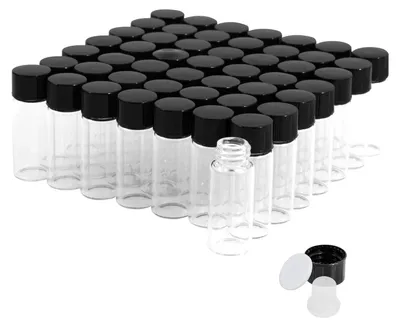 Glasfläschchen 4 ml, 50 Stück, auslaufsicher mit Schraubdeckel