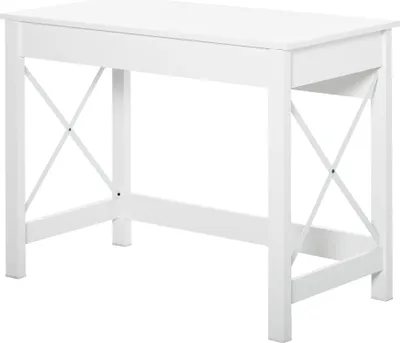 Immagine prodotto di Scrivania porta PC dal Design Moderno e Minimal 105x50x76 cm in Legno e Acciaio Bianco