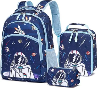 Image de Ensemble sac à dos scolaire ergonomique pour enfants avec boîte à lunch