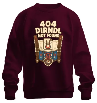 Imagen del producto de 404: Dirndl no encontrado. Camiseta o sudadera de estilo  con estampado de "lederhosen" (pantalones cortos de cuero tradicionales), color burdeos, talla M