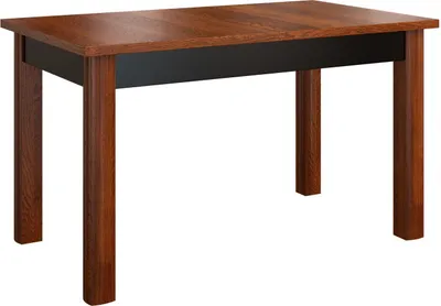 Produktbild von Tisch 130x80 cm HDF, Ausziehbar auf 218 cm, Farbe: Walnuss / Schwarz