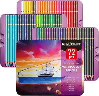 Image de KALOUR 72 – Coffret de crayons aquarellables, pour artistes