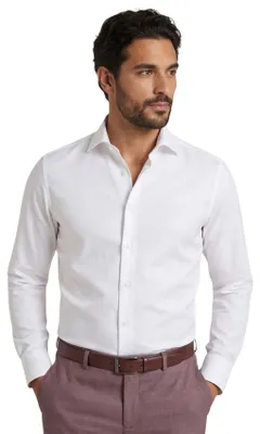 Produktbild von Olymp Businesshemd Luxor Modern Fit normale Passform weiß einfarbig Baumwolle