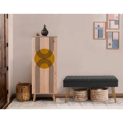 Image de Skye Decor, Vegas Sonomo - 907 - 1053, ensemble de meubles d'entrée, Sonomo, panneaux de particules 100 % mélaminés, 50 x 38 x 135 cm