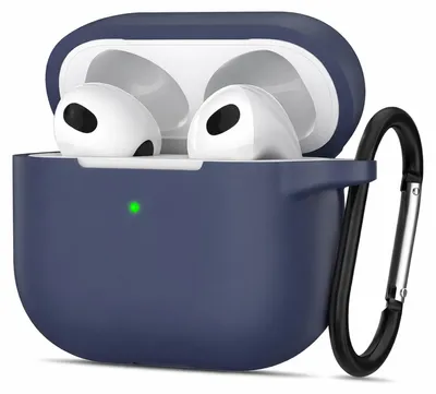 Produktbild von AirPods 5 Silikon Schutzhülle mit Karabiner, Soft Touch Case, stoßfeste Hülle, rutschfest, 360° Schutz,  Nachtblau