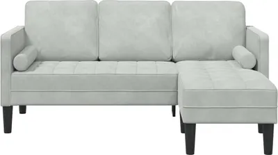 Produktbild von vidaXL Sofa Set mit Kissen Hellgrau Polyester