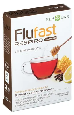 Immagine prodotto di Apix Propoli Flufast Respiro Balsamico 9 Buste Biosline