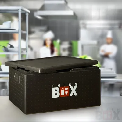 Produktbild von THERM BOX Styroporbox B80 80-Liter - für E2 & E3 Kisten Thermobox Kühlbox Innen: 62,5x42,5x32cm Profibox Wiederverwendbar