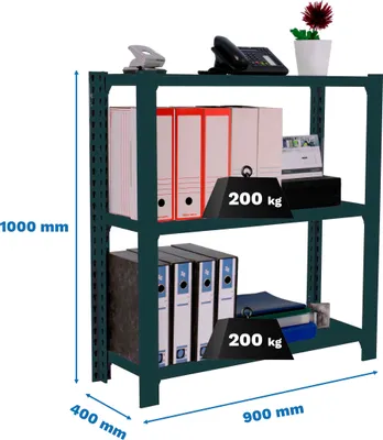 Produktbild von Simonrack Schwerlastregal OFFICCLICK 3 8425437103391 anthrazit 90,0 x 40,0 x 100,0 cm