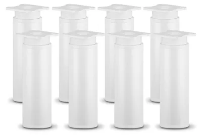 Produktbild von 8er Set sossai moderne runde Möbelfüße in Weiß 120mm höhenverstellbar Schrankfüße Sockelfüße