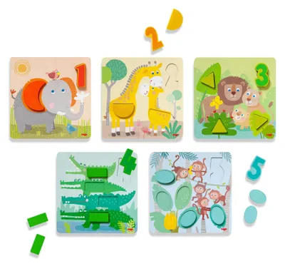 Produktbild von Zuordnungsspielzeug Wilde Tiere - Pädagogisches Holzspielzeug