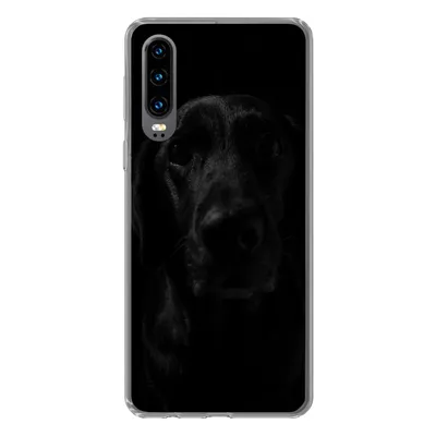 Produktbild von MuchoWow® Handyhülle Schutzhülle Hülle für Huawei P30 Hund - Haustier - Schwarz Silikon Softcase Handy Hülle - Kartenbesitzer