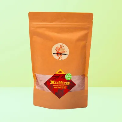 Produktbild von Glutenfreie Muffins mit Dreierlei Schokolade Weniger Zucker Backmischung