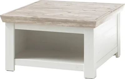 Produktbild von Couchtisch Wohnzimmertisch Beistelltisch Florenz 86x86cm pinie weiß / oslo pinie