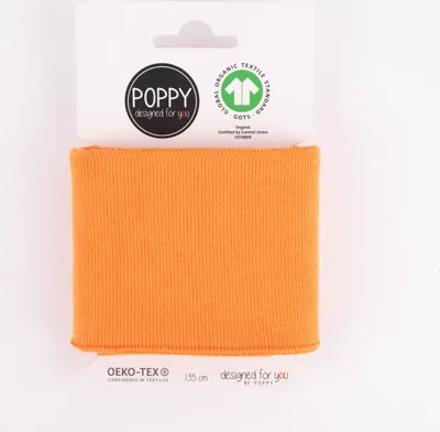 Produktbild von Cuff Bündchen Fertigbündchen Organic Bio einfarbig orange 7x135cm