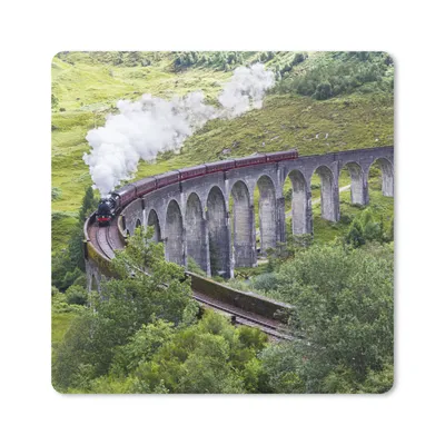 Produktbild von MuchoWow® Mauspad Mousepad Dampfzug inmitten der grünen Landschaft Schottlands 20x20 cm - Mousepads - Maus Mat - Pad - Mausunterlage - Desk Mat - Bureauartikeln