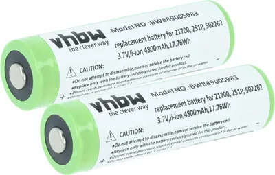 Produktbild von vhbw 2x Akku Ersatz für Ledlenser 2S1P, 502262 für Taschenlampe Kopflampe (4,8 Ah, 3,7 V, Li-Ion)