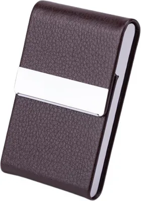 Immagine prodotto di INF Porta biglietti da visita multifunzionale con chiusura magnetica Marrone