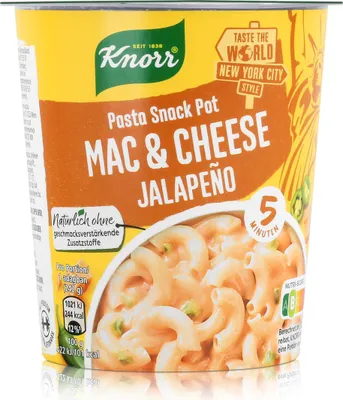 Produktbild von Knorr Taste the World Pasta Snack Mac & Cheese Jalapeno 62g (1er Pack)