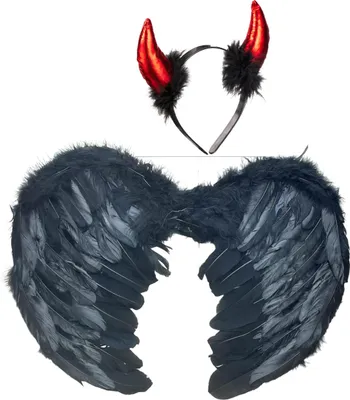 Produktbild von KOH I Engel | Teufel | Dämon | Engelsflügel + Rote Teufelshörner Haarreif | Haarband | Kopfbedeckung | Halloween | Fastnacht | Karneval | Fasching | Uni Damen Mädchen Männer Jungen (Rot)