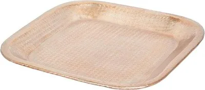 Immagine prodotto di Piatto in alluminio da 29 cm - Piatto da portata marocchino quadrato, dorato e di grande effetto, 70x70