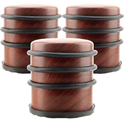 Produktbild von Türstopper aus robustem Edelstahl – Türstopper mit Silikonringen – Modernes Design – Schutz für Türen – 3 Stück – 2,88 x 3,2 Zoll – Türpuffer