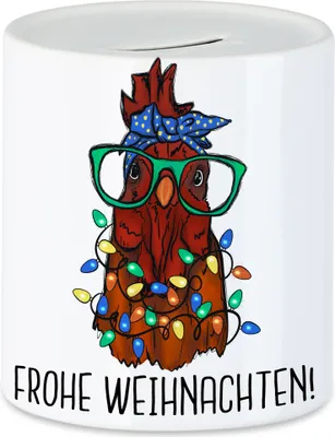 Produktbild von Frohe Weihnachten Spardose Truthahn Weihnachtsdekoration Lichterketten Merry Christmas Weihnachtsessen