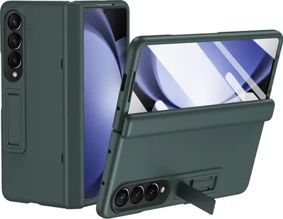 Obrázek produktu pro Pouzdro na Samsung Galaxy Z Fold 4 5G tvrdé PC pouzdro s ochranou pantu a vestavěnou ochrannou fólií na displej, stojánkem zelené