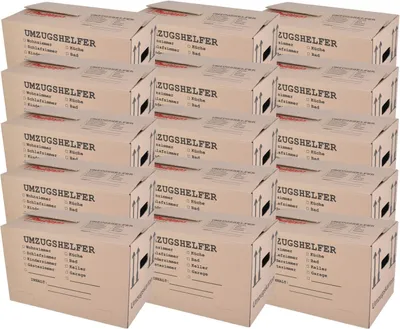 Immagine prodotto di Scatola per traslochi 15 pezzi stampati 59x34x35cm Capacità di carico fino a 30kg Scatola di stoccaggio