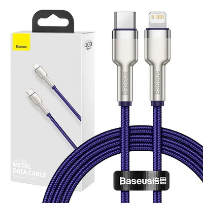 Produktbild von Baseus Cafule, 1 m, Lightning, USB C, Männlich, Männlich, Violett