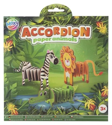 Produktbild von Nassau Bastelset Papiertiere Savanne: Löwe, Zebra, Krokodil