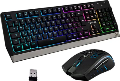 Zdjęcie produktu dla Klawiatura z myszą bezprzewodową G-Lab WIRELESS GAMING Black Qwerty Spanish