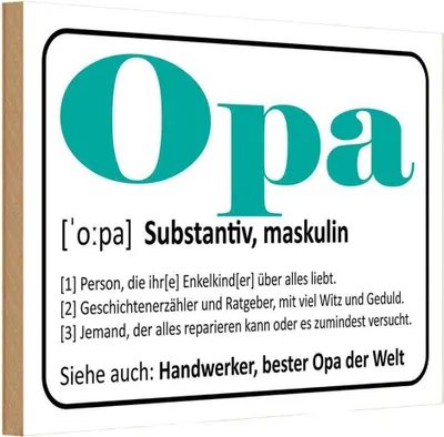 Produktbild von vianmo Holzschild 20x30 cm Opa Handwerker bester Welt Oma