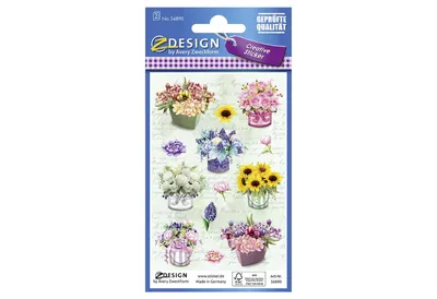 Produktbild von AVERY Zweckform ZDesign Sticker CREATIVE "Blumensträuße" 2 Blatt à 13 Etiketten