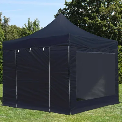 Produktbild von TOOLPORT 3x3m Stahl Faltpavillon, inkl. 4 Seitenteile, schwarz