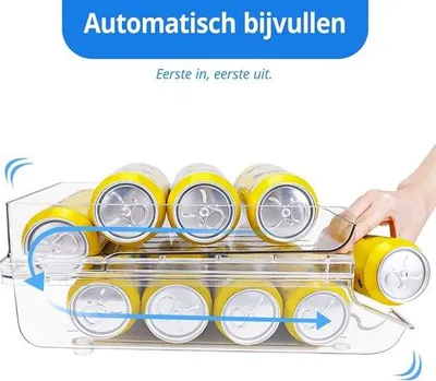 Immagine prodotto di Organizzatore automatico per frigorifero Famanu, capacità: 500 ml, ideale per lattine di birra
