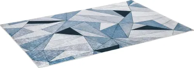 Image de Tapis, tissu pelucheux, 230 x 160 cm, style moderne, motif géométrique, envers antidérapant