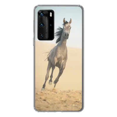 Produktbild von MuchoWow® Handyhülle Schutzhülle Hülle für Huawei P40 Pro Pferd - Sand - Wüste Silikon Softcase Handy Hülle - Schutz