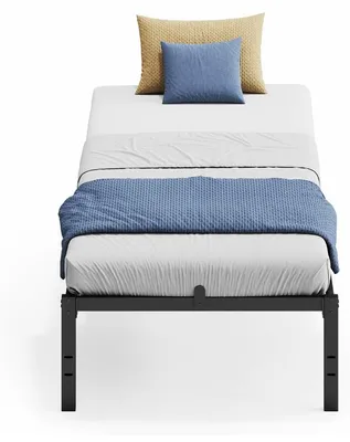 Produktbild von Metallbettgestell mit Stauraum für Schlafzimmer | Tintenschwarz | 90x200x40,6 cm