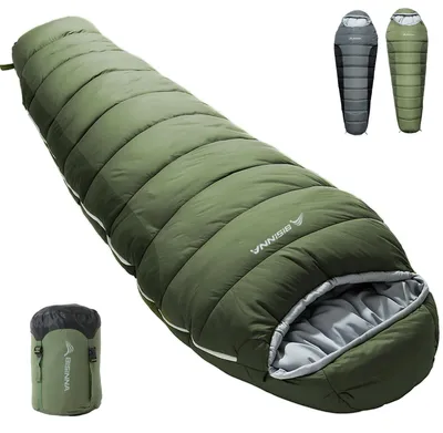 Immagine prodotto di Sacco a pelo mummia - Per tutte le stagioni - 215 x 85 x 40 cm - 1,8 kg - Per campeggio, escursioni e viaggi