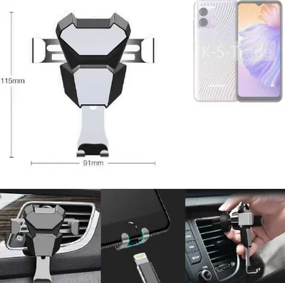 Produktbild von K-S-Trade Lüftungshalterung kompatibel mit Doogee N50 kompakte Handy-Halterung Lüftungsschlitz Lüftungsgitter Autohalterung KFZ Auto-Halterung