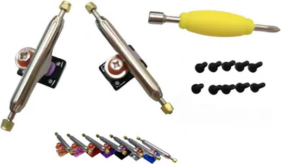 Imagen del producto de Ejes para fingerboard de 32 mm, estilo G3 invertido, base negra, para mini skateboards, diseñados para fingerboards