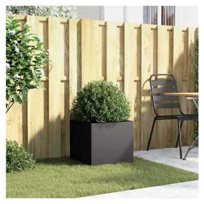 Produktbild von Pflanzkübel Schwarz 42x40x39 cm Stahl, Blumentopf für Balkon, Terrasse und Garten