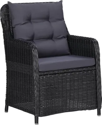 Produktbild von vidaXL Gartenstühle 2 Stk. mit Auflagen Poly Rattan Schwarz