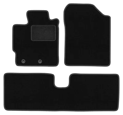 Produktbild von Velours-Fußmatten für Toyota Yaris III 2011-2019 (Benzyna) – 4-tlg, Schwarz, passgenau – Wielganizator LUX