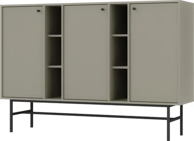 Produktbild von Masseno Kommode TORINO 158 cm Sideboard mit 3 Türen für Wohnzimmer Schlafzimmer Modern 158x41x108 cm Hellgrün / Hellgrün