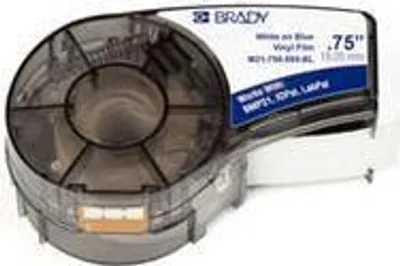 Produktbild von Brady M211 und M210, Vinyletiketten für den Innen- und Außenbereich, Blau, Selbstklebendes Druckeretikett, Vinyl, Wärmeübertragung, Permanent, Matte