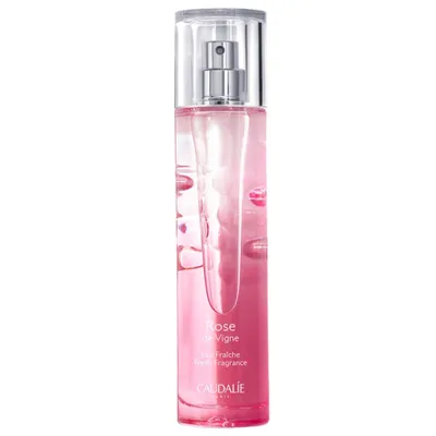 A bottle of Caudalie Rose de Vigne Eau Fraiche.