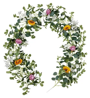 Produktbild von Lichterkette Sonnenblumen Girlande 2m Batteriebetrieben Künstliche Blumen Deko