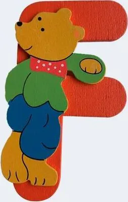 Produktbild von Holzbuchstabe F in Bärenform, 8 cm